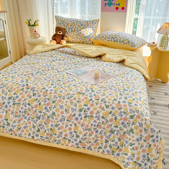 91家纺网 家纺一手货源 找家纺 卡斯诺家纺馆 2026新款水洗棉麻双层纱夏被夏凉被空调被 魅影