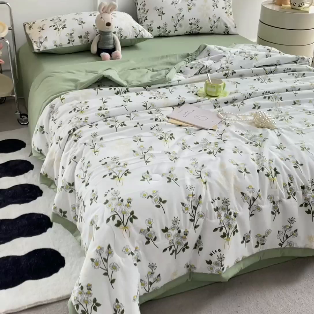 91家纺网 家纺一手货源 找家纺 （总）卡斯诺家纺馆 2026新款水洗棉麻双层纱夏被夏凉被空调被