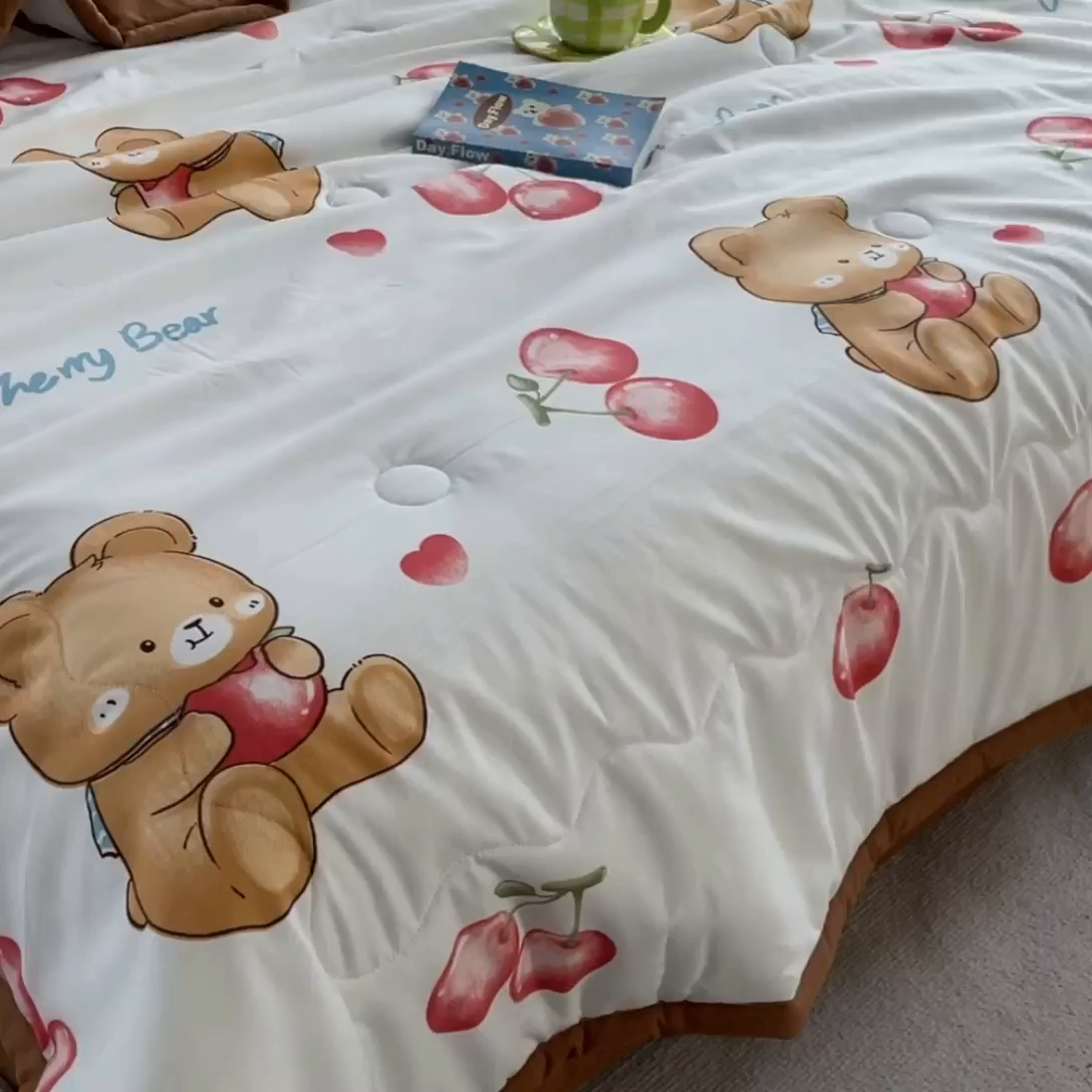 91家纺网 家纺一手货源 找家纺 卡斯诺家纺馆 2026新款水洗棉麻双层纱夏被夏凉被空调被 一缕幽香