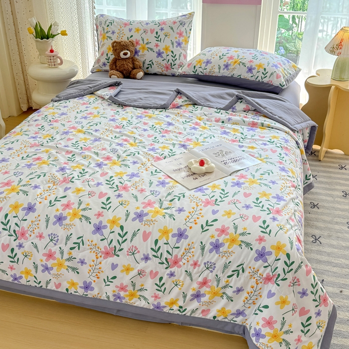 91家纺网 家纺一手货源 找家纺 卡斯诺家纺馆 2026新款水洗棉麻双层纱夏被夏凉被空调被 沉香