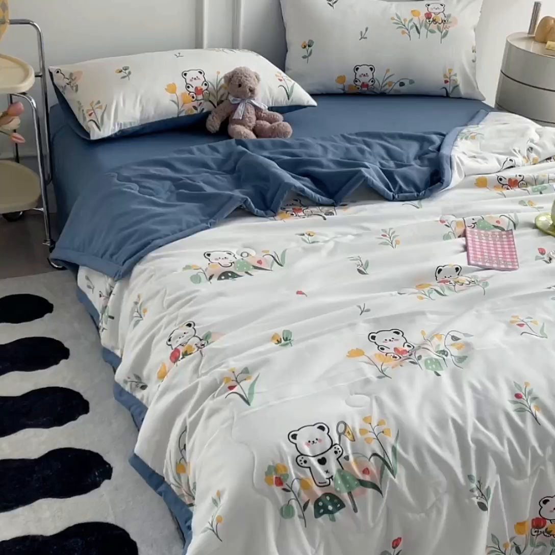 91家纺网 家纺一手货源 找家纺 卡斯诺家纺馆 2026新款水洗棉麻双层纱夏被夏凉被空调被 如沐春风