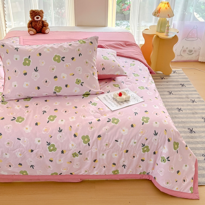 91家纺网 家纺一手货源 找家纺 卡斯诺家纺馆 2026新款水洗棉麻双层纱夏被夏凉被空调被 采薇