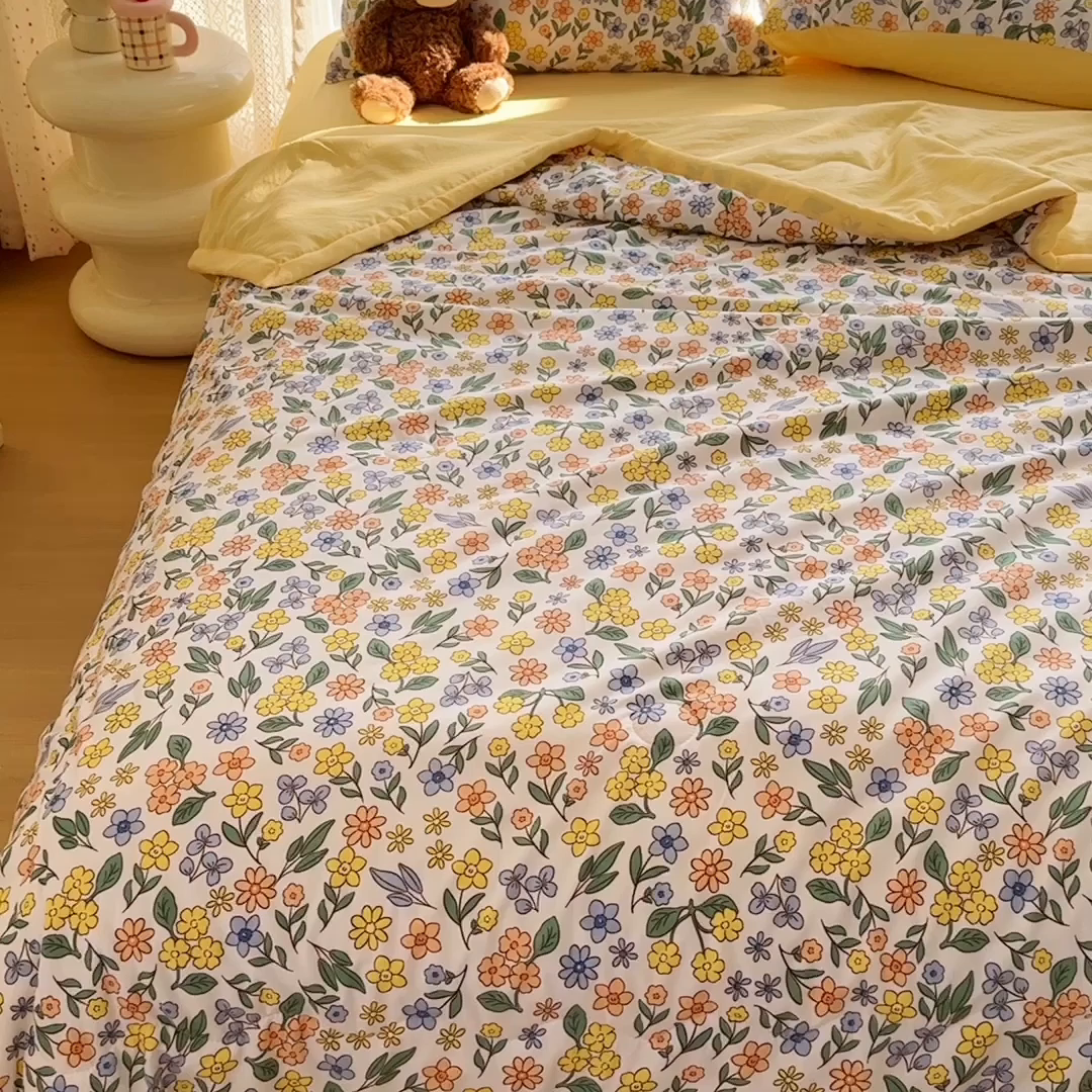 91家纺网 家纺一手货源 找家纺 卡斯诺家纺馆 2026新款水洗棉麻双层纱夏被夏凉被空调被 魅影