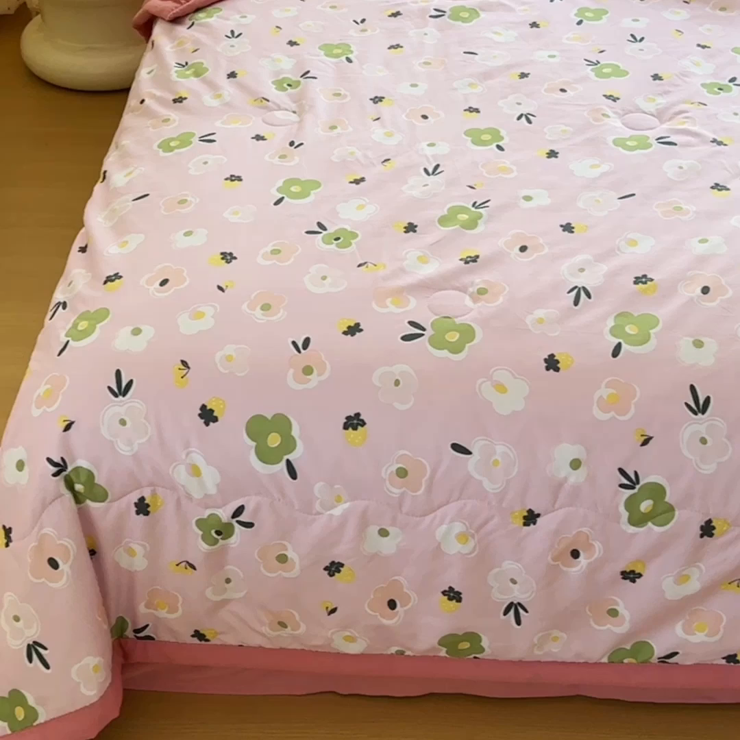 91家纺网 家纺一手货源 找家纺 卡斯诺家纺馆 2026新款水洗棉麻双层纱夏被夏凉被空调被 采薇