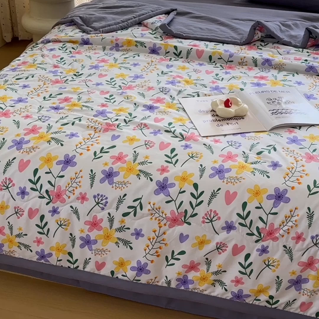 91家纺网 家纺一手货源 找家纺 卡斯诺家纺馆 2026新款水洗棉麻双层纱夏被夏凉被空调被 沉香