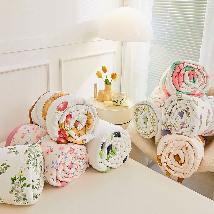 91家纺网 家纺一手货源 找家纺 （总）卡斯诺家纺馆 2026新款水洗棉麻双层纱夏被夏凉被空调被