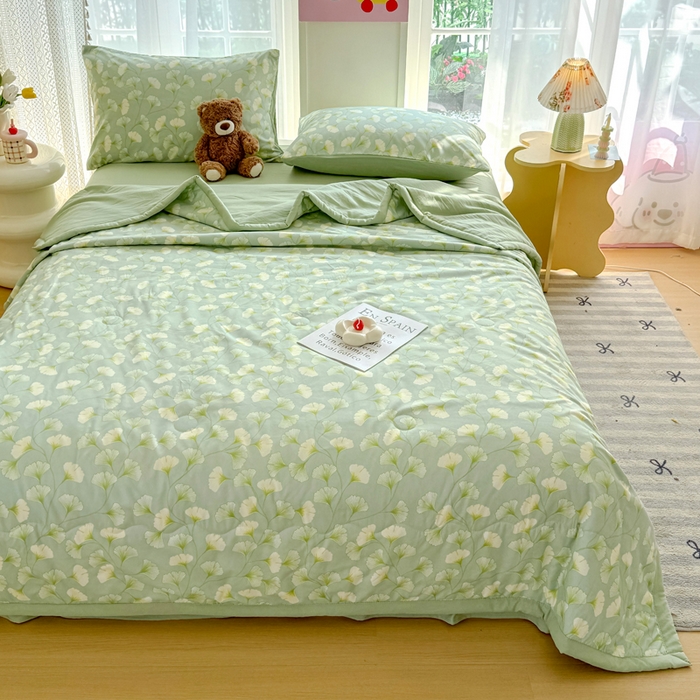 91家纺网 家纺一手货源 找家纺 卡斯诺家纺馆 2026新款水洗棉麻双层纱夏被夏凉被空调被 剪影