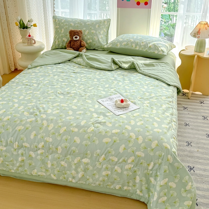 91家纺网 家纺一手货源 找家纺 卡斯诺家纺馆 2026新款水洗棉麻双层纱夏被夏凉被空调被 剪影