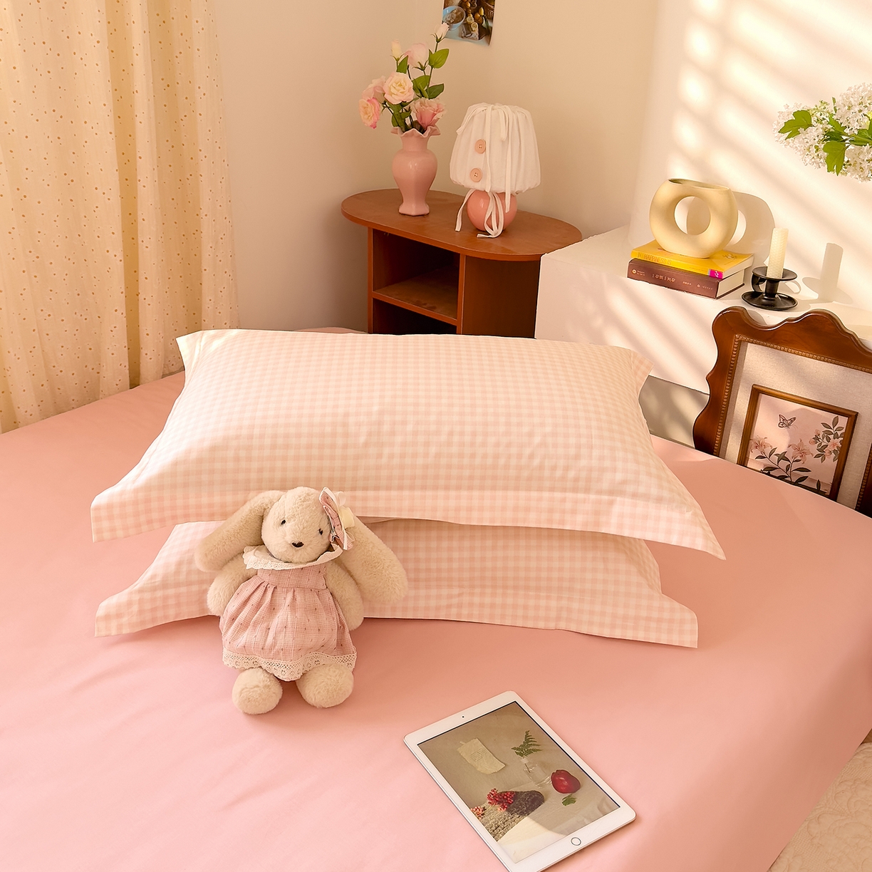 91家纺网 家纺一手货源 找家纺 （总）DoDo 兜兜 2026年全棉纯棉ins风小清新单品枕套 枕套单件