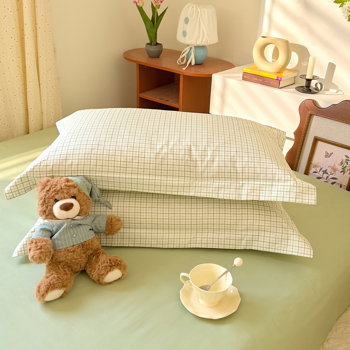 DoDo 兜兜 2026年全棉纯棉ins风小清新单品枕套 枕套单件 青提奶盖