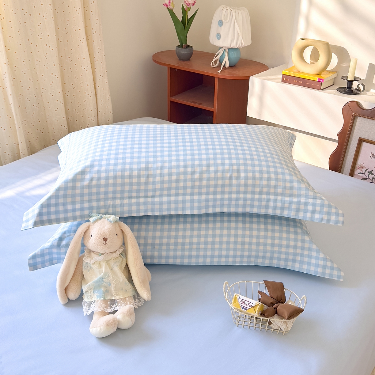 91家纺网 家纺一手货源 找家纺 （总）DoDo 兜兜 2026年全棉纯棉ins风小清新单品枕套 枕套单件