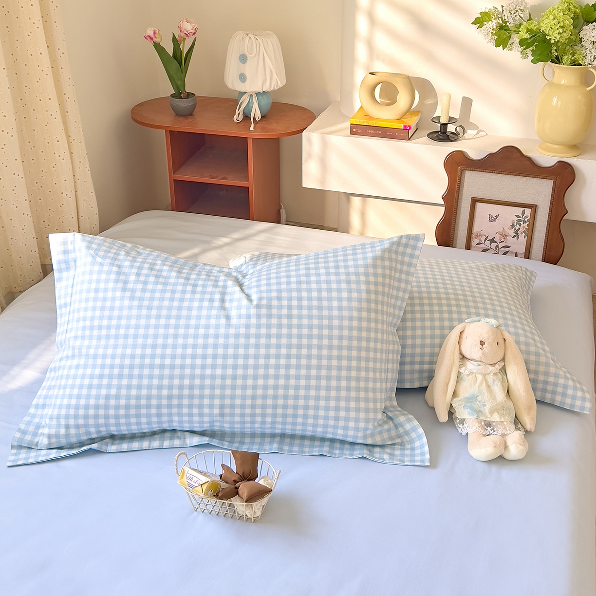 91家纺网 家纺一手货源 找家纺 DoDo 兜兜 2026年全棉纯棉ins风小清新单品床单 床单单件 晴空奶盖