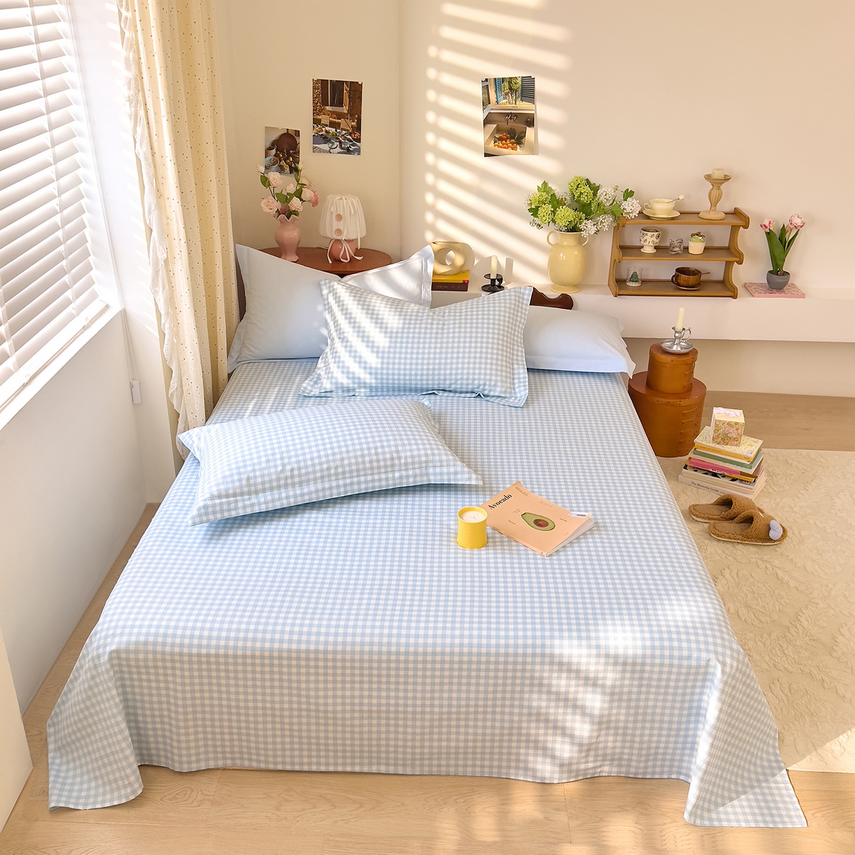 91家纺网 家纺一手货源 找家纺 DoDo 兜兜 2026年全棉纯棉ins风小清新单品床单 床单单件 晴空奶盖