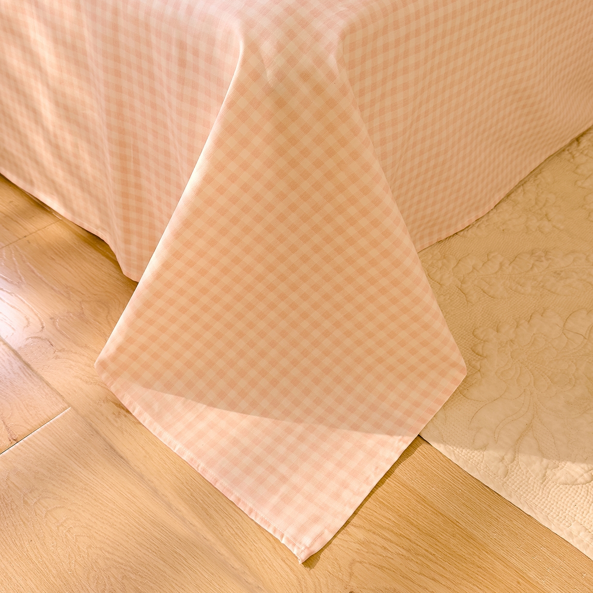 91家纺网 家纺一手货源 找家纺 DoDo 兜兜 2026年全棉纯棉ins风小清新单品床单 床单单件 樱粉奶盖