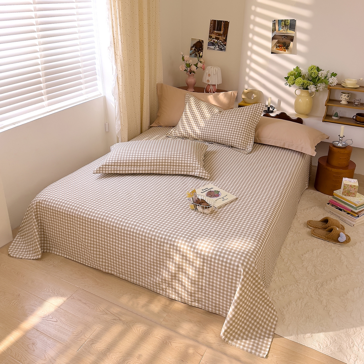 91家纺网 家纺一手货源 找家纺 DoDo 兜兜 2026年全棉纯棉ins风小清新单品床单 床单单件 太妃奶盖