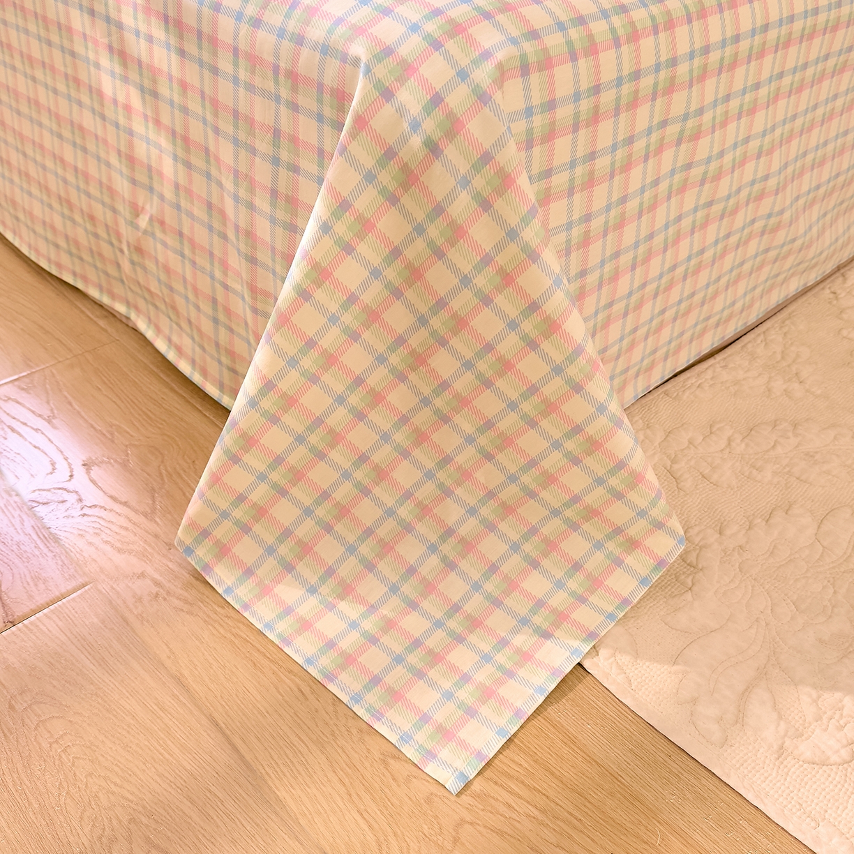 91家纺网 家纺一手货源 找家纺 DoDo 兜兜 2026年全棉纯棉ins风小清新单品床单 床单单件 彩虹奶盖