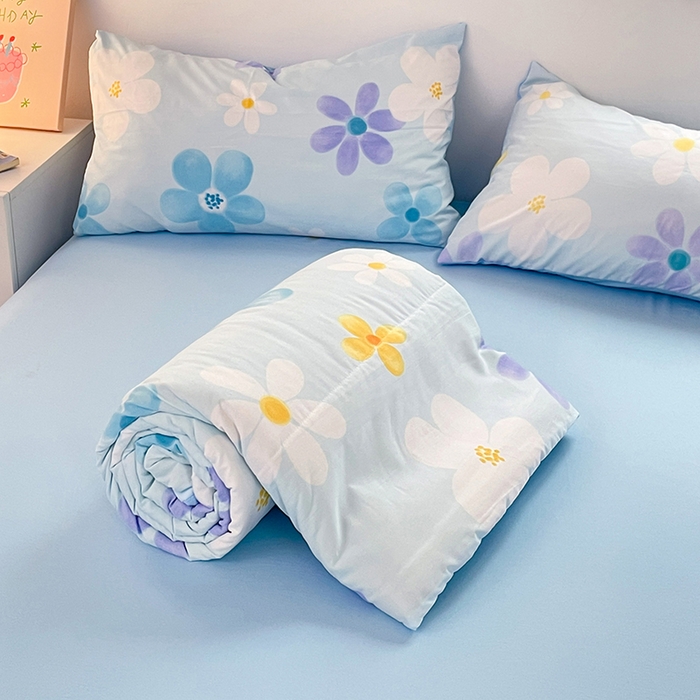 91家纺网 家纺一手货源 找家纺 卡斯诺家纺馆 2026新款水洗云朵棉夏被夏凉被空调被 初夏花语