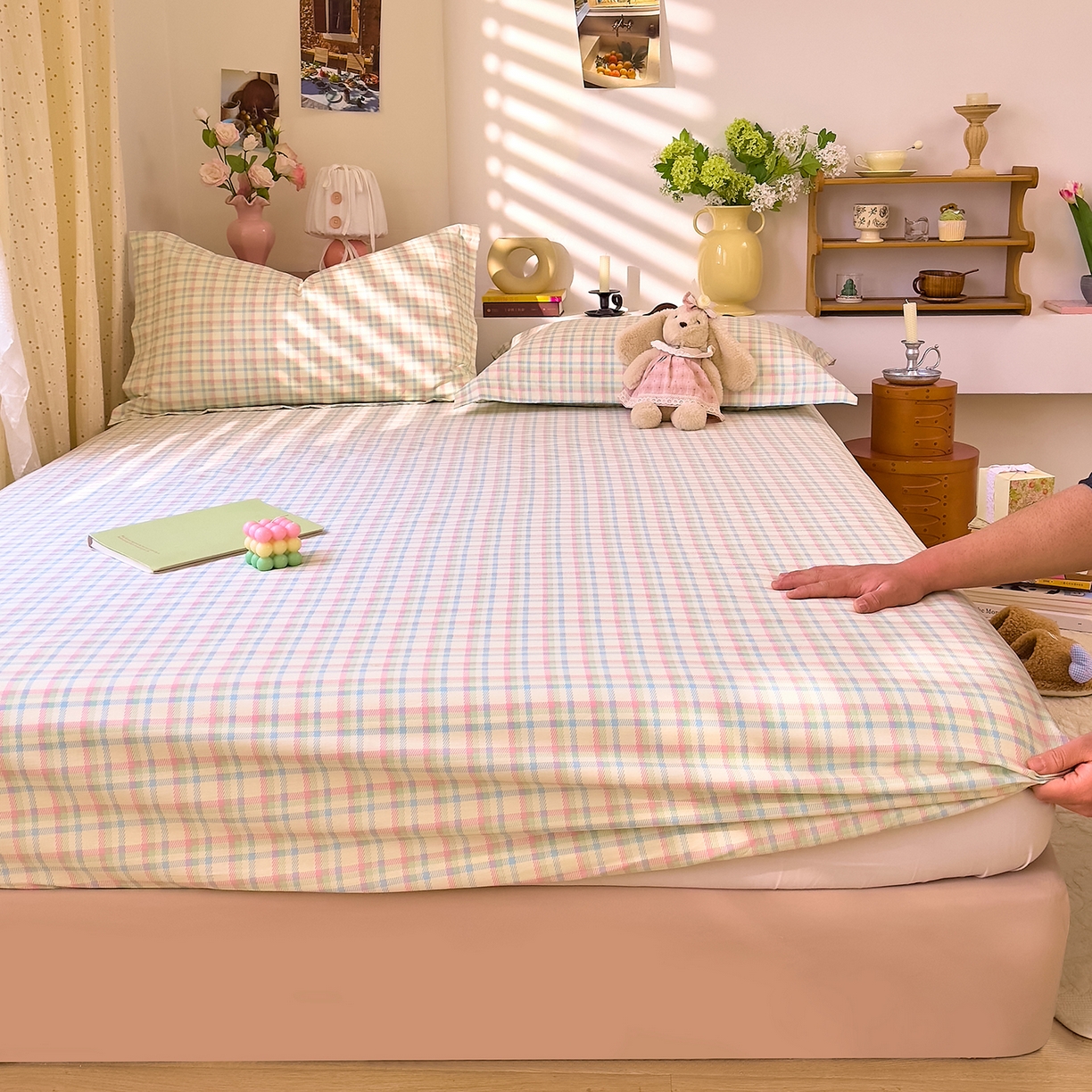 91家纺网 家纺一手货源 找家纺 （总）DoDo 兜兜 2026年全棉纯棉ins风小清新单品床笠 床笠单件