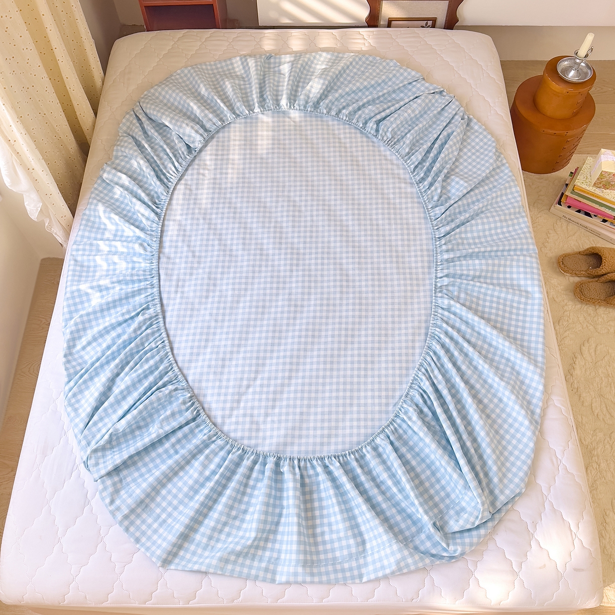 91家纺网 家纺一手货源 找家纺 DoDo 兜兜 2026年全棉纯棉ins风小清新单品床笠 床笠单件 晴空奶盖