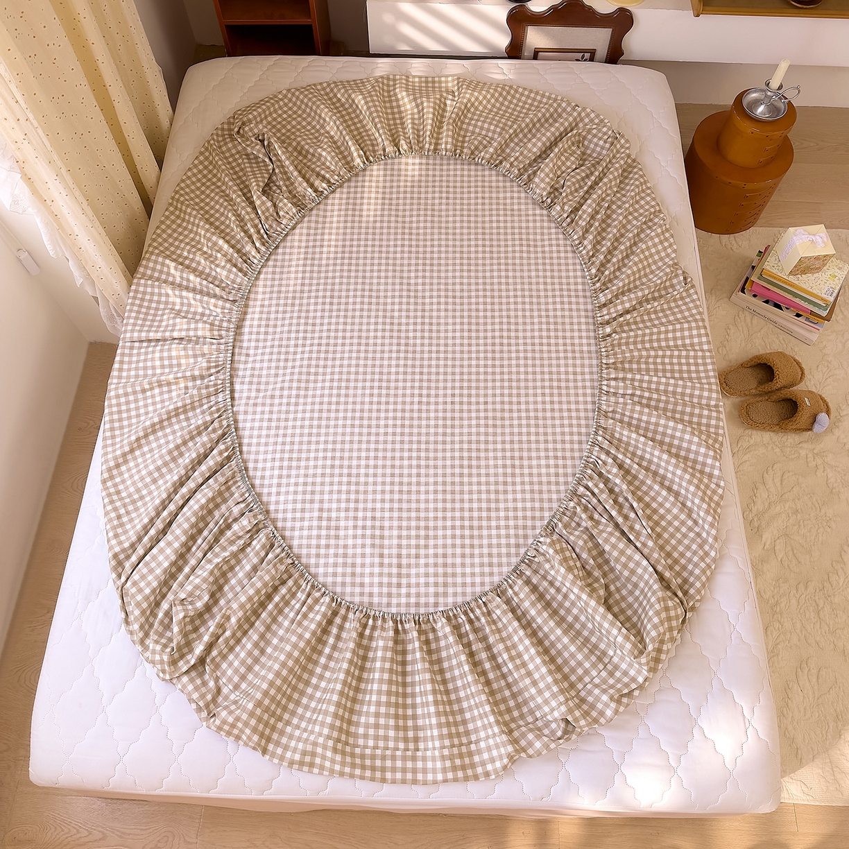 91家纺网 家纺一手货源 找家纺 DoDo 兜兜 2026年全棉纯棉ins风小清新单品床笠 床笠单件 太妃奶盖