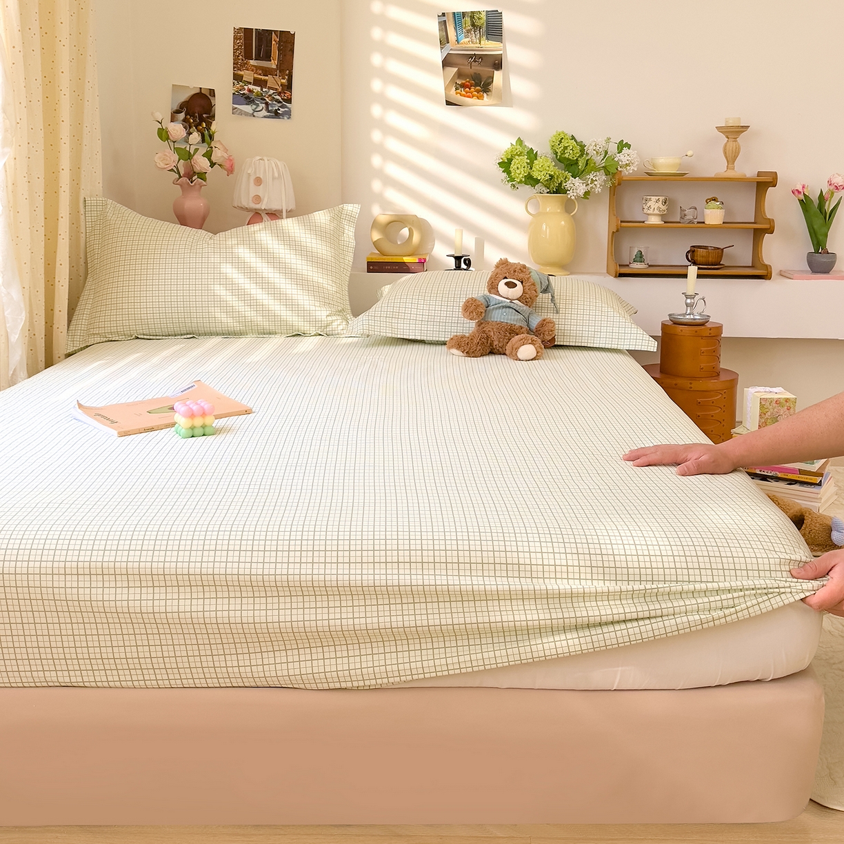 91家纺网 家纺一手货源 找家纺 （总）DoDo 兜兜 2026年全棉纯棉ins风小清新单品床笠 床笠单件