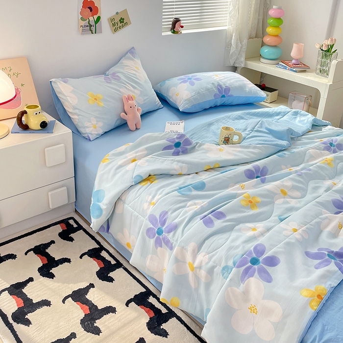 91家纺网 家纺一手货源 找家纺 卡斯诺家纺馆 2026新款水洗云朵棉夏被夏凉被空调被 初夏花语