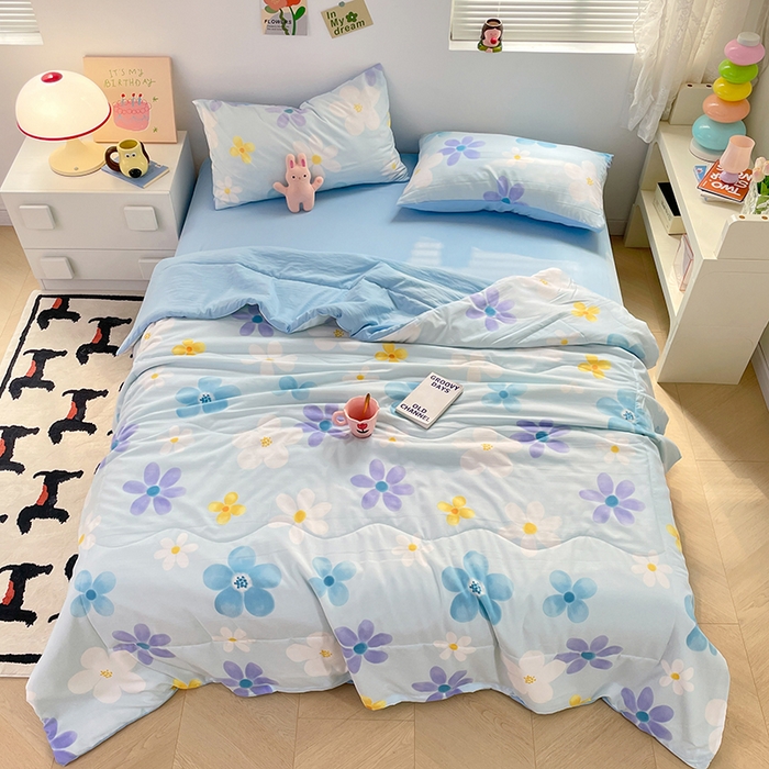 91家纺网 家纺一手货源 找家纺 卡斯诺家纺馆 2026新款水洗云朵棉夏被夏凉被空调被 初夏花语