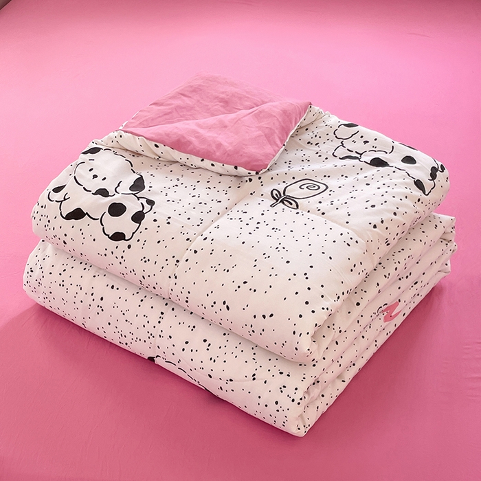 91家纺网 家纺一手货源 找家纺 卡斯诺家纺馆 2026新款水洗云朵棉夏被夏凉被空调被 斑点狗