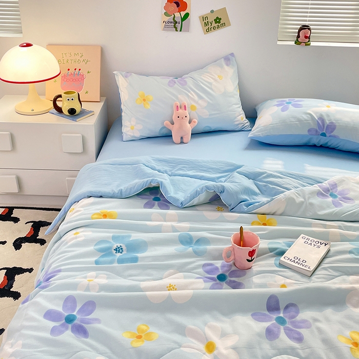 91家纺网 家纺一手货源 找家纺 卡斯诺家纺馆 2026新款水洗云朵棉夏被夏凉被空调被 初夏花语