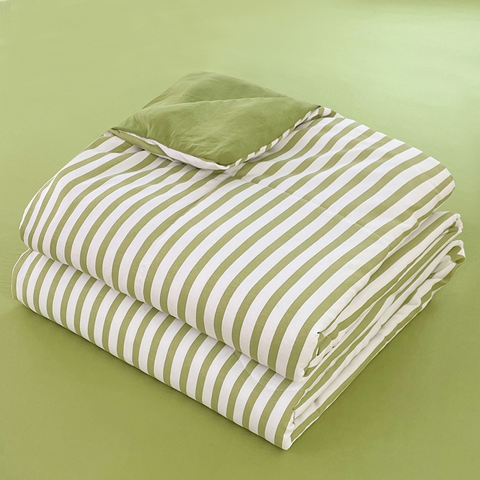 91家纺网 家纺一手货源 找家纺 卡斯诺家纺馆 2026新款水洗云朵棉夏被夏凉被空调被 甜辣风-抹绿条