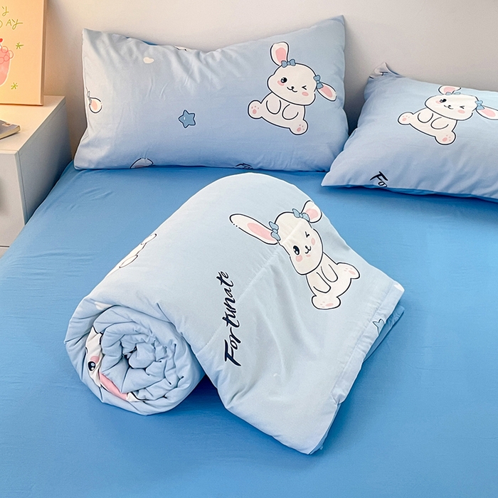 91家纺网 家纺一手货源 找家纺 卡斯诺家纺馆 2026新款水洗云朵棉夏被夏凉被空调被 萌兔日记