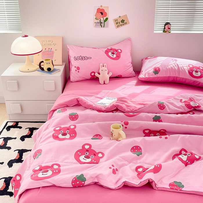 91家纺网 家纺一手货源 找家纺 卡斯诺家纺馆 2026新款水洗云朵棉夏被夏凉被空调被 幸运小熊