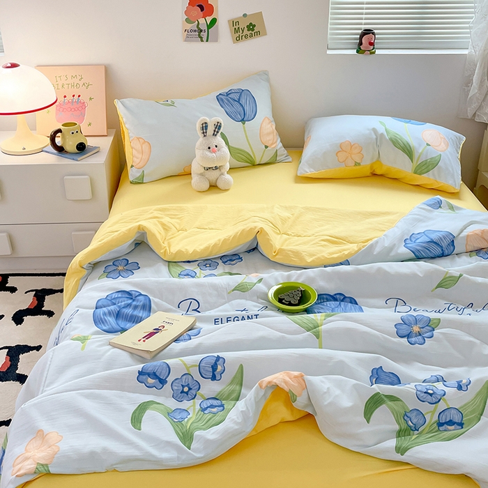 91家纺网 家纺一手货源 找家纺 卡斯诺家纺馆 2026新款水洗云朵棉夏被夏凉被空调被 缤纷花朵