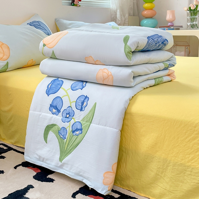 卡斯诺家纺馆 2026新款水洗云朵棉夏被夏凉被空调被 缤纷花朵