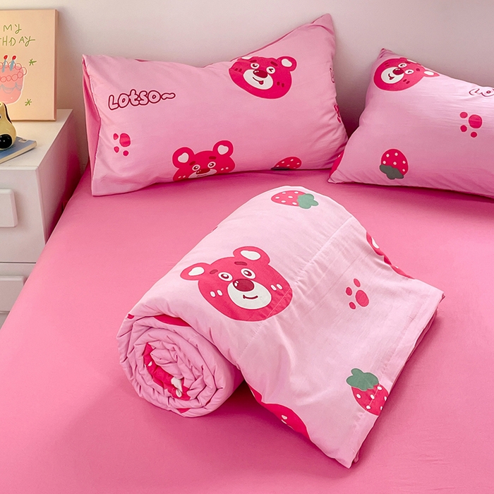 91家纺网 家纺一手货源 找家纺 卡斯诺家纺馆 2026新款水洗云朵棉夏被夏凉被空调被 幸运小熊