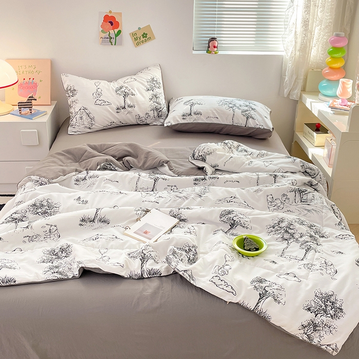 91家纺网 家纺一手货源 找家纺 卡斯诺家纺馆 2026新款水洗云朵棉夏被夏凉被空调被 江南墨色