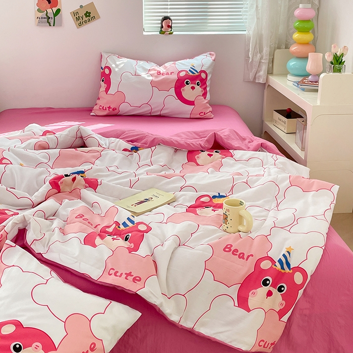 91家纺网 家纺一手货源 找家纺 卡斯诺家纺馆 2026新款水洗云朵棉夏被夏凉被空调被 可爱萌熊