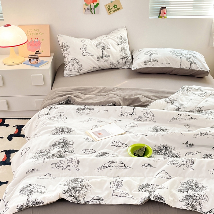 91家纺网 家纺一手货源 找家纺 卡斯诺家纺馆 2026新款水洗云朵棉夏被夏凉被空调被 江南墨色