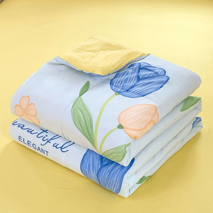 91家纺网 家纺一手货源 找家纺 卡斯诺家纺馆 2026新款水洗云朵棉夏被夏凉被空调被 缤纷花朵