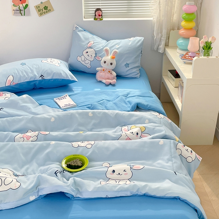 91家纺网 家纺一手货源 找家纺 卡斯诺家纺馆 2026新款水洗云朵棉夏被夏凉被空调被 萌兔日记