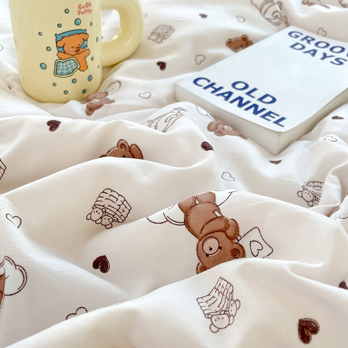 91家纺网 家纺一手货源 找家纺 卡斯诺家纺馆 2026新款水洗云朵棉夏被夏凉被空调被 云朵小熊