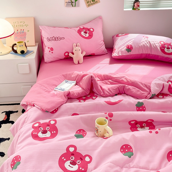 91家纺网 家纺一手货源 找家纺 卡斯诺家纺馆 2026新款水洗云朵棉夏被夏凉被空调被 幸运小熊