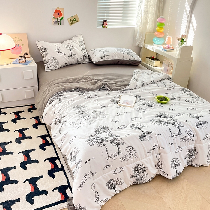 91家纺网 家纺一手货源 找家纺 卡斯诺家纺馆 2026新款水洗云朵棉夏被夏凉被空调被 江南墨色