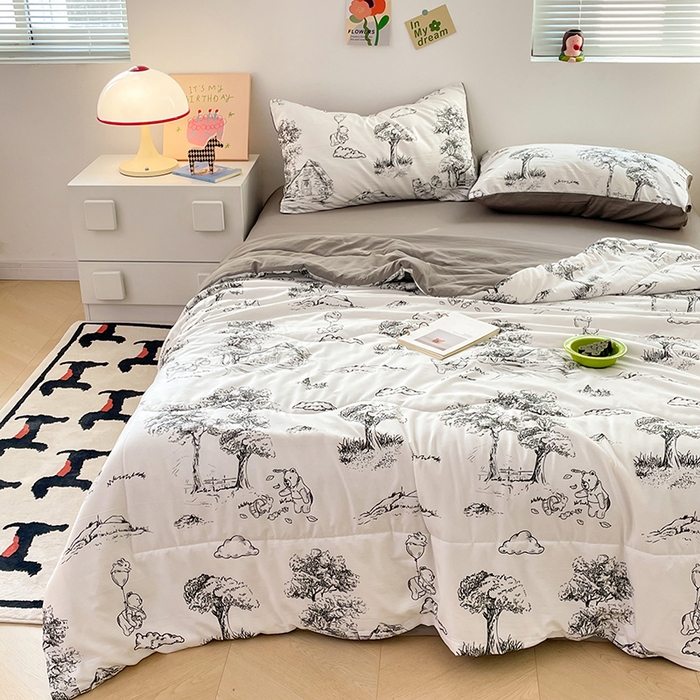 91家纺网 家纺一手货源 找家纺 卡斯诺家纺馆 2026新款水洗云朵棉夏被夏凉被空调被 江南墨色