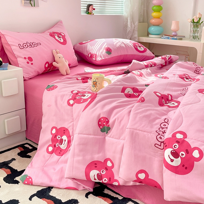 91家纺网 家纺一手货源 找家纺 卡斯诺家纺馆 2026新款水洗云朵棉夏被夏凉被空调被 幸运小熊