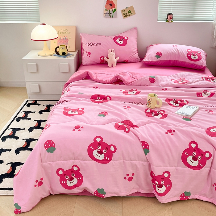 91家纺网 家纺一手货源 找家纺 卡斯诺家纺馆 2026新款水洗云朵棉夏被夏凉被空调被 幸运小熊