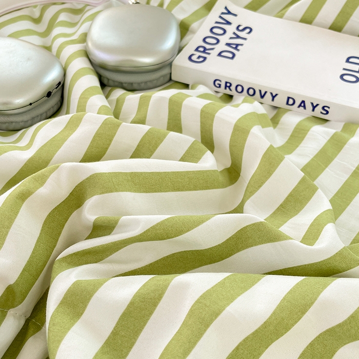 91家纺网 家纺一手货源 找家纺 卡斯诺家纺馆 2026新款水洗云朵棉夏被夏凉被空调被 甜辣风-抹绿条