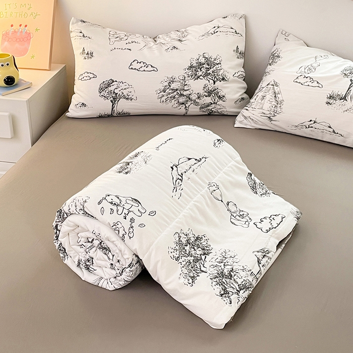 91家纺网 家纺一手货源 找家纺 卡斯诺家纺馆 2026新款水洗云朵棉夏被夏凉被空调被 江南墨色