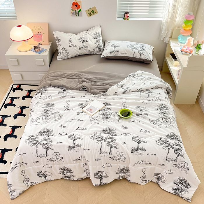 91家纺网 家纺一手货源 找家纺 卡斯诺家纺馆 2026新款水洗云朵棉夏被夏凉被空调被 江南墨色