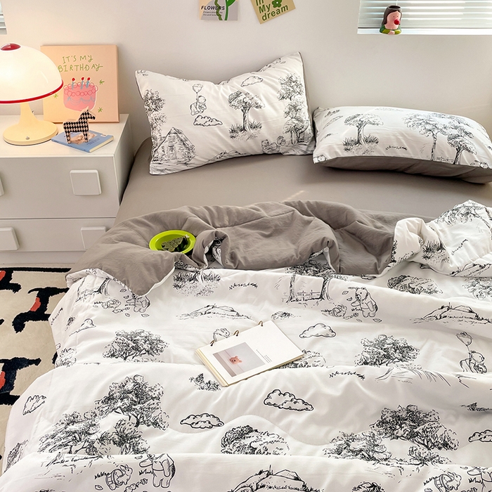 91家纺网 家纺一手货源 找家纺 卡斯诺家纺馆 2026新款水洗云朵棉夏被夏凉被空调被 江南墨色